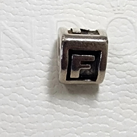 Pandora Sterling Silver Letter F Charm - Picture 3 of 9